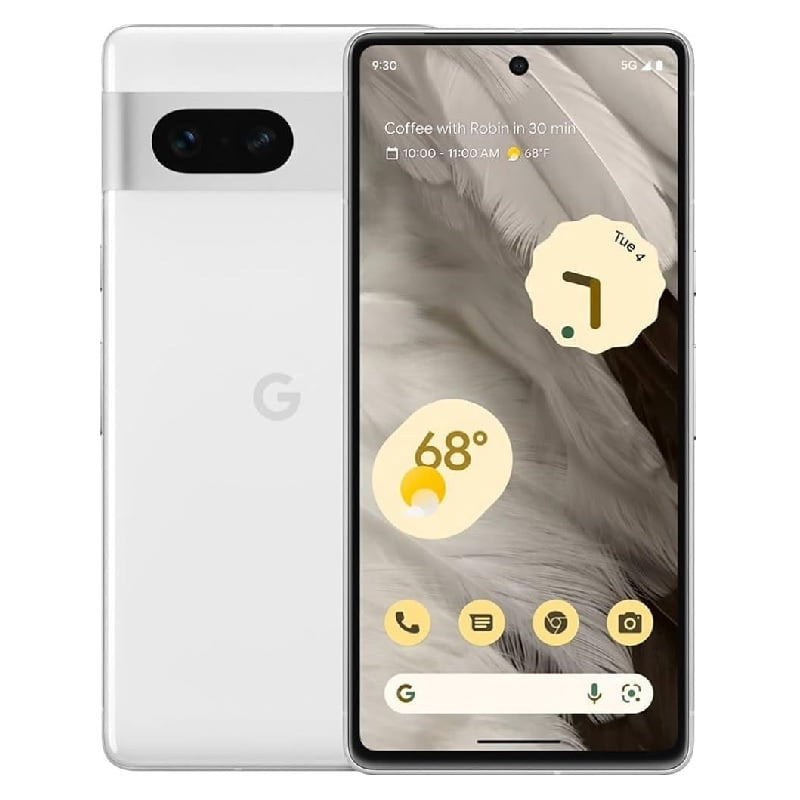 Google Pixel 7 showcasing its 6.3-inch FHD+ OLED display with a 90Hz refresh rate and slim bezels.